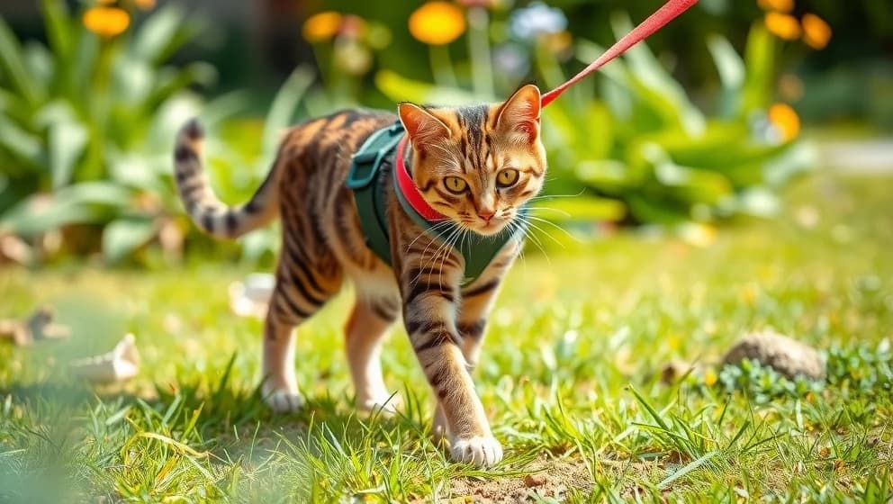 Långt koppel för katt fungerar det verkligen