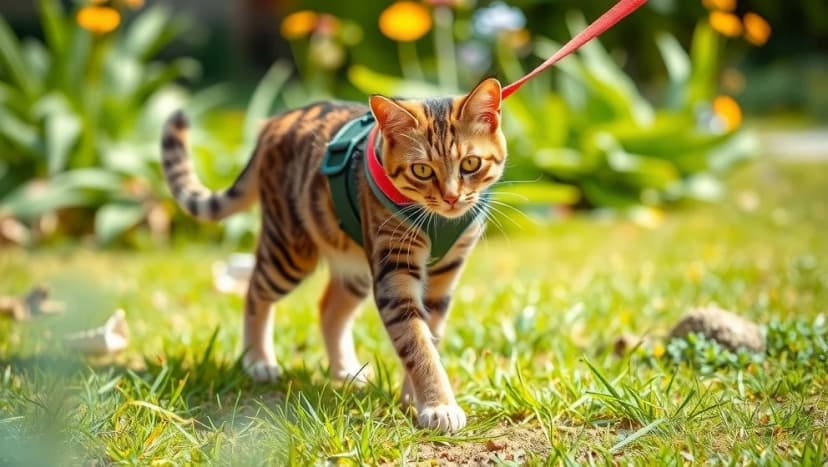 Långt koppel för katt fungerar det verkligen